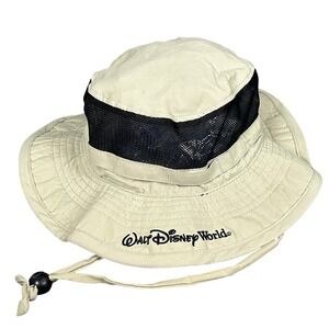 Walt Disney World Boonie Safari Bucket Hat Tan Vent Adjustable Adult Disney